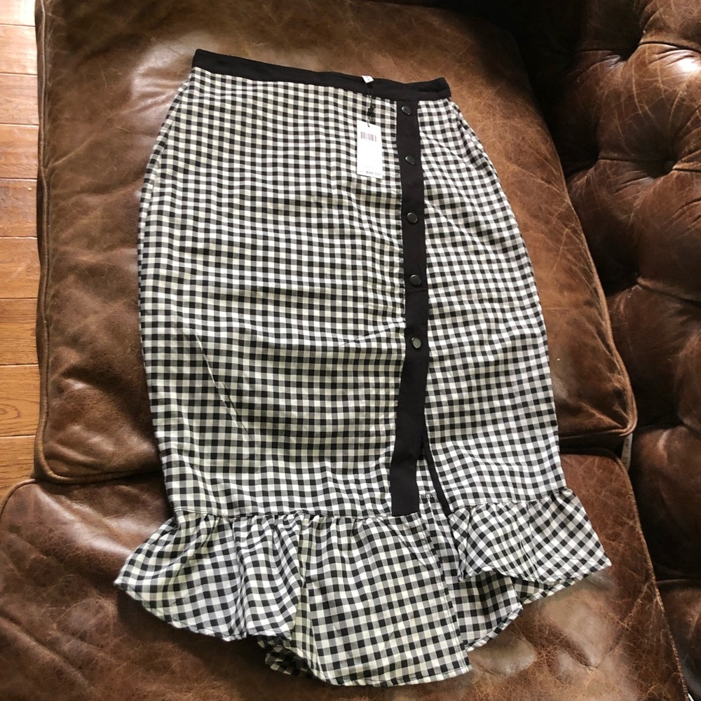 Bcbgeneration Gingham Check Tiered Midi Skirt - image 6